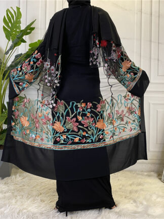 Купить Ramadan Eid Embroidery Abaya Turkey Kimono Muslim Mubarak Cardigan Islam Clothing Abayas Women Dubai Kaftan Robe Femme Outwear