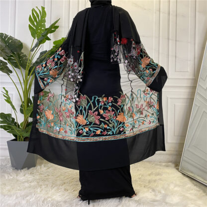 Купить Ramadan Eid Embroidery Abaya Turkey Kimono Muslim Mubarak Cardigan Islam Clothing Abayas Women Dubai Kaftan Robe Femme Outwear