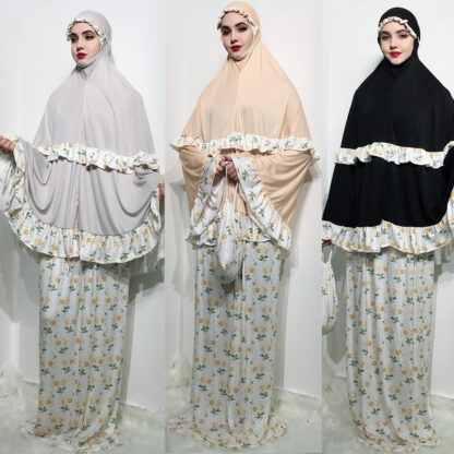 Купить Formal Muslim Prayer Garment Khimar Skirt Set Women Hijab Dress Abaya Jilbab Islamic Clothing Dubai Namaz Musulman Jurken Abayas