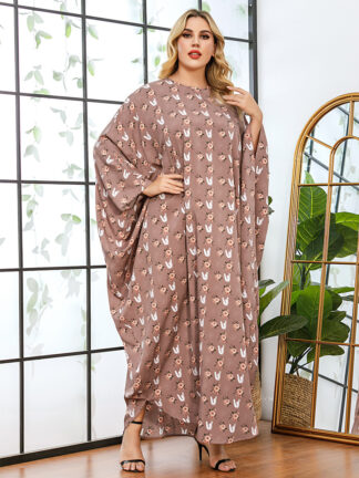 Купить Plus Size Eid Muslim Abaya Dress Women Bat Sleeve Elegant Moroccan Kaftan Djellaba Hijab Vestido Islamic Clothing Ramadan Abayas