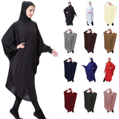 Купить Formal Women Hijab Abaya Dress Muslim Prayer Garment Sets Islamic Clothing Dubai Turkey Namaz Long Musulman Jurken Abayas Robe