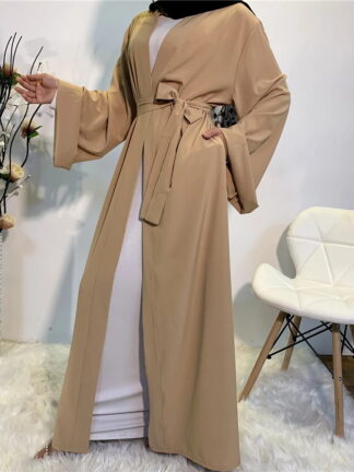 Купить Ramadan Muslim Abaya Dress Women Solid Eid Hijab Dresses Jilbab Turkey Islamic Vestido Kimono Moroccan Kaftan Arabic Elbise