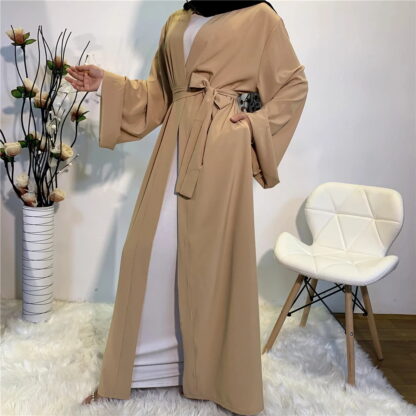 Купить Ramadan Muslim Abaya Dress Women Solid Eid Hijab Dresses Jilbab Turkey Islamic Vestido Kimono Moroccan Kaftan Arabic Elbise