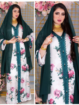 Купить Turkye Arabic Muslim Dress Women Flower Elegant Kimono Moroccan Long Dresses Jubah Caftan Hijab Abayas Robe Dubai Arab Clothing