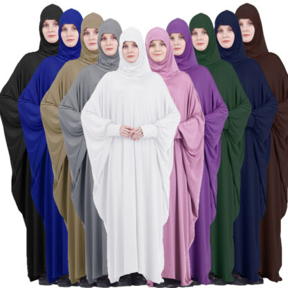 Купить Eid Muslim Women Abaya Dress Full Cover Prayer Garment Hijab Long Khimar Kaftan Robe Overhead Arab Middle East Maxi Gown Islamic