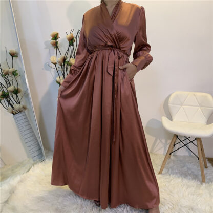 Купить Dubai Abaya Turkey Ramadan Aid Mubarak Muslim Dress Arabic Hijab Moroccan Caftan Kaftan Islam Clothing Vestidos Musulman Femme