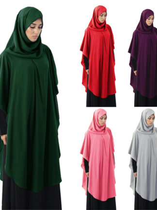 Купить long Khimar Muslim Women paryer garment ramadan Hijab Overhead musulman abaya Dress Niqab Scarf Islam Jilbab Burka Kaftan Namaz