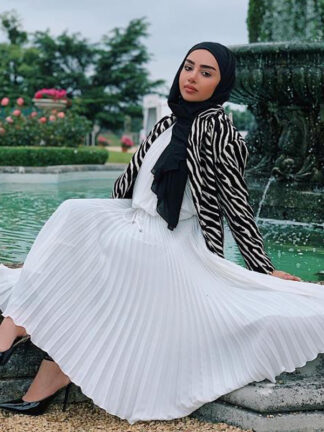 Купить High Waist Long Pleated Skirt Abaya Muslim Women Plus Size Maxi Skirts Islamic Clothing Femme Jupe Plissee Faldas Mujer Moda