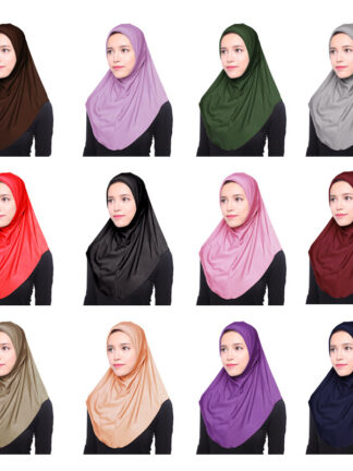 Купить Muslim Hijab Islamic Jersey Turban Scarfs Women Underscarf Caps Full Cover Inner Hijabs Head Scarf Solid Shawl Paryer Garment