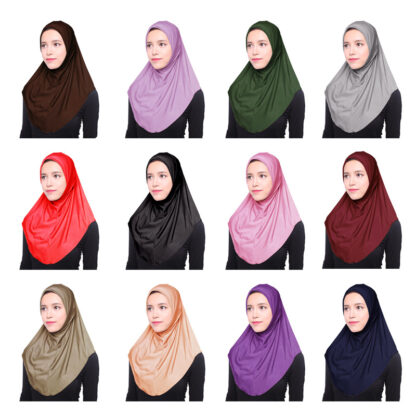 Купить Muslim Hijab Islamic Jersey Turban Scarfs Women Underscarf Caps Full Cover Inner Hijabs Head Scarf Solid Shawl Paryer Garment