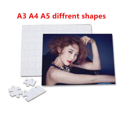 Купить Wholesale! Sublimation Blank Heart Puzzles A3 A4 A5 ove Shape Puzzle Hot Transfer Printing Consumables Child Toys Gifts A12 s