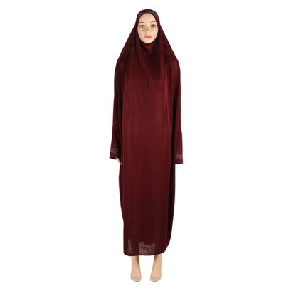 Купить Diamond Ramadan Muslim Dress Prayer Garment Sleeve Long Women Khimar Abaya Moroccan Kaftan Robe Arab Jilbab Modest Long Dresses