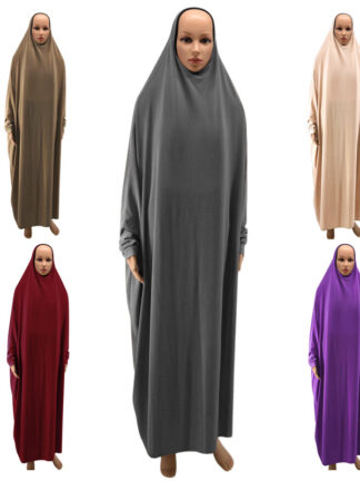 Купить Turkey Muslim Prayer Garment Dress Women Hijab Long Abaya Dresses Islamic Clothes Djellaba Namaz Burka Musulman Jurken Abayas