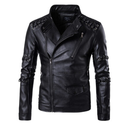 Купить New Autumn Winter Men Waterproof and Warm Motorcycle Jaet Motorcycle Leather Jaet Mens Genuine Leather Coat Steampunk 2021