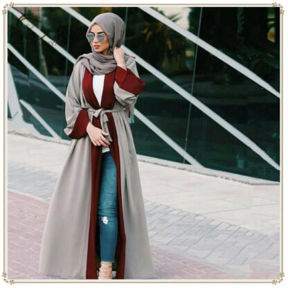 Купить Arab Muslim Women Abaya Dress Lace-up Eid Moroccan Kaftan Kimono Long Abayas Islamic Clothing Turkey Ramadan Burka Maxi Dresses