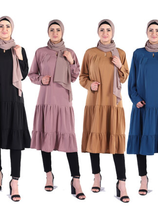 Купить Ramadan Eid Djellaba Abaya Turkey Arabic Malaysia Hijab Muslim Dress Islamic Clothing Abayas for Women Ropa Mujer Ruffle Vestido