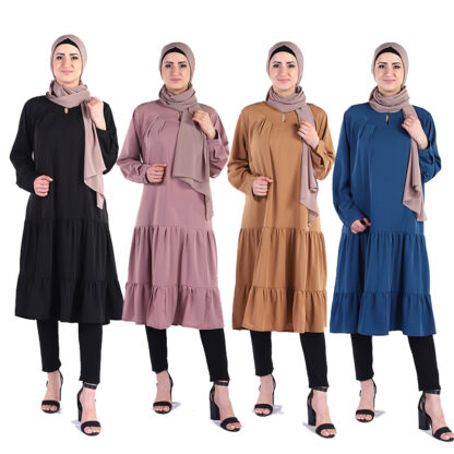 Купить Ramadan Eid Djellaba Abaya Turkey Arabic Malaysia Hijab Muslim Dress Islamic Clothing Abayas for Women Ropa Mujer Ruffle Vestido