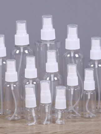 Купить Empty Transparent Plastic Spray Bottle Atomizer Pumps For Essential Oils Travel Perfume Bulk Portable Makeup Tool 15M 30M 50M 60
