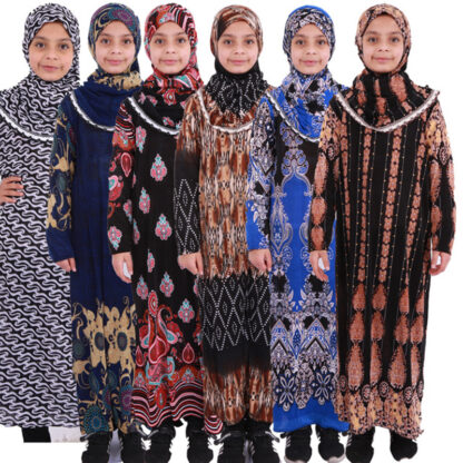 Купить Eid Ramadan Kids Girls Muslim Abaya Turkey Hijab Dress Kaftan Dubai Caftan Islam Abayas Children Ramadan Islamic Clothing Robe