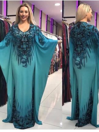Купить Ramadan Muslim Women Dress Batwing Sleeve Maxi Print Bazin Dashiki Africa Clothing Robe Africaine Party Islamic Kaftan Vestidos