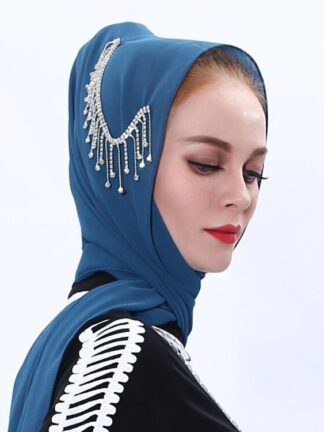 Купить chic Women Head Scarf Islamic Chiffon Muslim Hijab Tassel Caps Long Scarf Hijabs Turban Turkey Shawl Headband Musulman Wraps