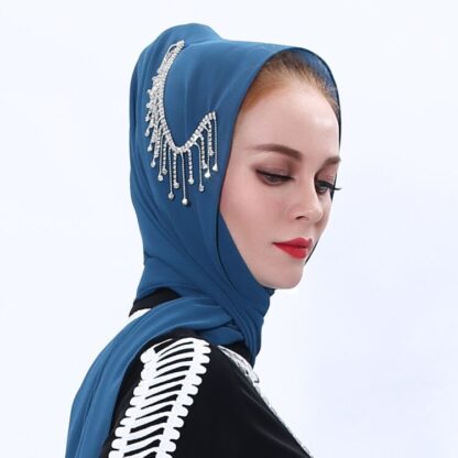 Купить chic Women Head Scarf Islamic Chiffon Muslim Hijab Tassel Caps Long Scarf Hijabs Turban Turkey Shawl Headband Musulman Wraps