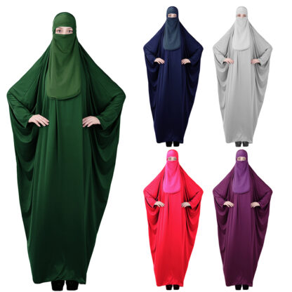 Купить Muslim Prayer 3 Piece Set Long Khimar Ramadan Abaya Hijab Jilbab Women Prayer Garment Veil Niqab Burqa Islamic Clothing Kaftan