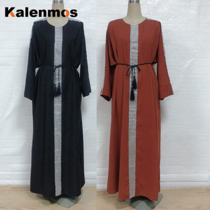 Купить Kalenmos Eid Muslim Hijab Dress Women Abaya Moroccan Kaftan Ramadan Islamic Turkey Dubai Diamond Prayer Garment Caftan Long Robe