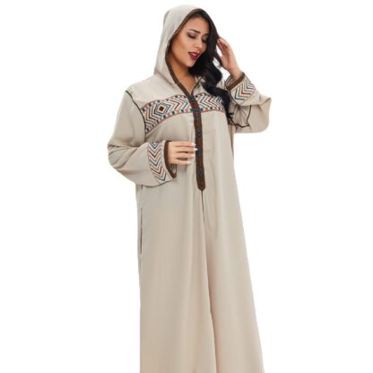 Купить Ramadan Turkey Muslim Dress Women Elegant Hooded Abaya Moroccan Kaftan Islamic Clothing Hijab Djellaba Dubai Jilbab Vestidos