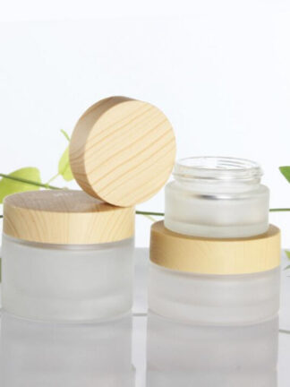 Купить 30ml 40ml 60ml 80ml 100ml Frosted Glass Cosmetic Jar Bottle Face Cream Pot otion Spray Pump Bottles with Plastic Imitation Bambo