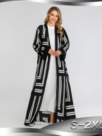 Купить Dubai Abayas for Women Muslim Hijab Dress Stripe Lace-up Kaftan Jubah Long Robe Outwear Arab Islamic Clothing Moroccan Caftan