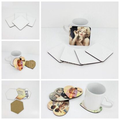 Купить Party Favor Gift DIY Sublimation Blank Coaster Wooden Cork Cup Pad MDF Promotion ove Round Flower Shaped Cup Mat AdvertisingDH g