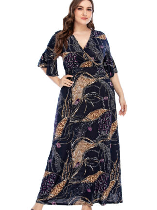 Купить Ramadan Turkey India Muslim Dress Print Maxi Abaya Duabi Arabic Vestidos Moroccon Kaftan Islamic Clothing Jilbab Gown Robe 2021