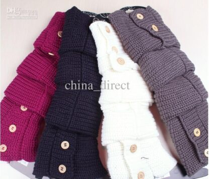 Купить winter solid button design Knitted Leg Warmers Stocking Socks Boot Covers Leggings Tight 24 pairs/lot mixed colors #3436