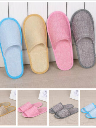 Купить Disposable Slippers Hotel SPA Home Guest Shoes 4 Colors Comfortable Breathable Soft Anti-slip Cotton inen One-time Slippers s
