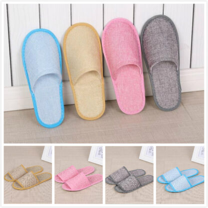 Купить Disposable Slippers Hotel SPA Home Guest Shoes 4 Colors Comfortable Breathable Soft Anti-slip Cotton inen One-time Slippers s