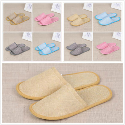 Купить Cotton inen Disposable Slippers Anti-slip Travel Hotel SPA Home Guest Shoes Colorful One-time sandals Breathable Soft Slippers s