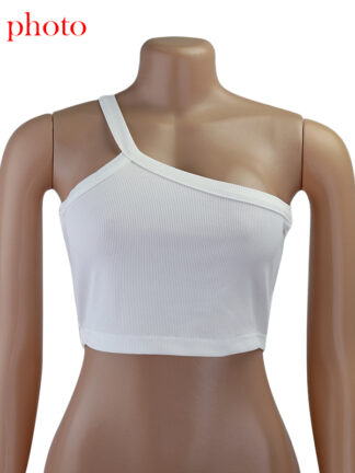 Купить Chic Fashion Camis Tops for Women 2021 Summer Streetwear Basic Sexy Baless Sleeveless White Straps Top Croppedhigh quality