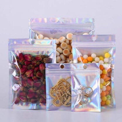 Купить 1000pcs Mylar Bags Holographic Resealable Translucent Mask Gifts Single Packaging Bag Jewelry Rings Dress Underwear Office Acces
