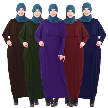 Купить Turkey Musilim Muslim Dress Women Fake Two Piece Solid Ramadan Prayer Long Dress Dubai Arab Turkish Kimono Caftan Abaya islamic