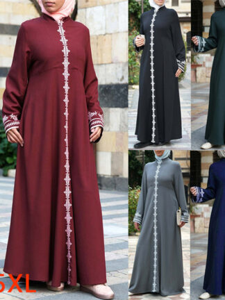 Купить Turkey Arab Muslim Abaya Dress Women Print Maxi Abayas Moroccan Kaftan Dubai Musulman Vestidos Robe Islamic Clothing Plus Size