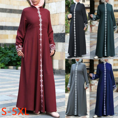 Купить Turkey Arab Muslim Abaya Dress Women Print Maxi Abayas Moroccan Kaftan Dubai Musulman Vestidos Robe Islamic Clothing Plus Size