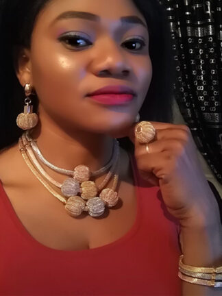 Купить Fani Exquisite Dubai Gold Colorful Jewelry Set Nigerian Wedding woman accessories jewelry set African Beads costume Jewelry Set