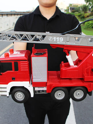 Купить Large RC 2.4G big Remote Control Electric Fire rescue Truck Spray fire Toy Car Sprinkler Music Fire car Engines Educational Toys