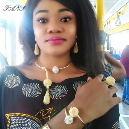 Купить Fani 2021 Fashion african Bridal jewelry sets Wholesale nigerian women wedding jewelry set Dubai gold designer jewelry sets