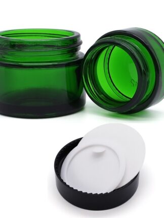 Купить Green Glass Jar Cosmetic ip Balm Cream Jars Round Glass Test Tube with inner PP iners 20g 30g 50g Cosmetic Jar s
