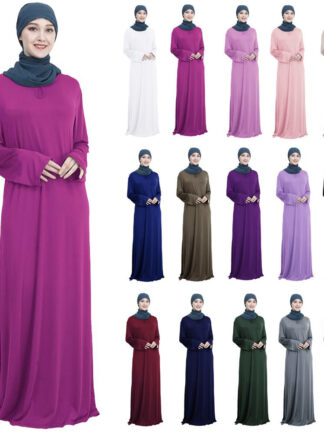 Купить Muslim Ramadan Prayer Hijab Dress Women Islamic Clothing Jilbab Arab Kimono Jubah Maxi Abaya Dress Robe Kaftan Worship Service