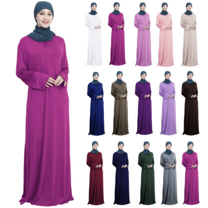 Купить Muslim Ramadan Prayer Hijab Dress Women Islamic Clothing Jilbab Arab Kimono Jubah Maxi Abaya Dress Robe Kaftan Worship Service