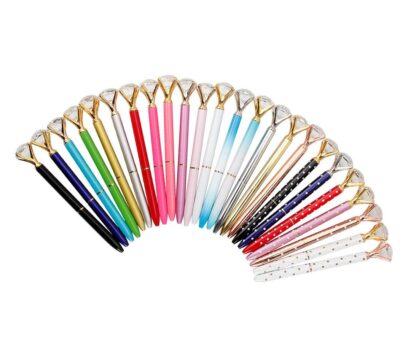 Купить Creative Metal ballpoint pen with large gem diamond 20 colors uxury Pens crystal glass kawaii fashion school office supplies s