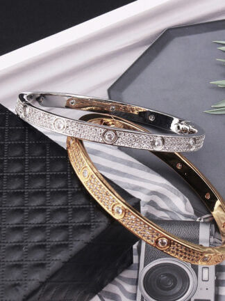 Купить Hot Brand Products Screw Fashion Luxury For women men Bracelet Zircon Inlaid Gold Fashion Party Elegant Style Couple Bracelet